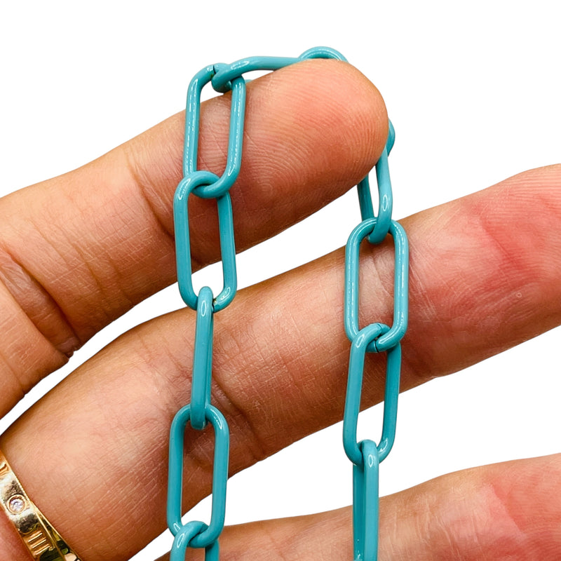 Losolo 16.5x7.5mm Stainless Steel Chain Teal