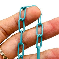 Losolo 16.5x7.5mm Stainless Steel Chain Teal