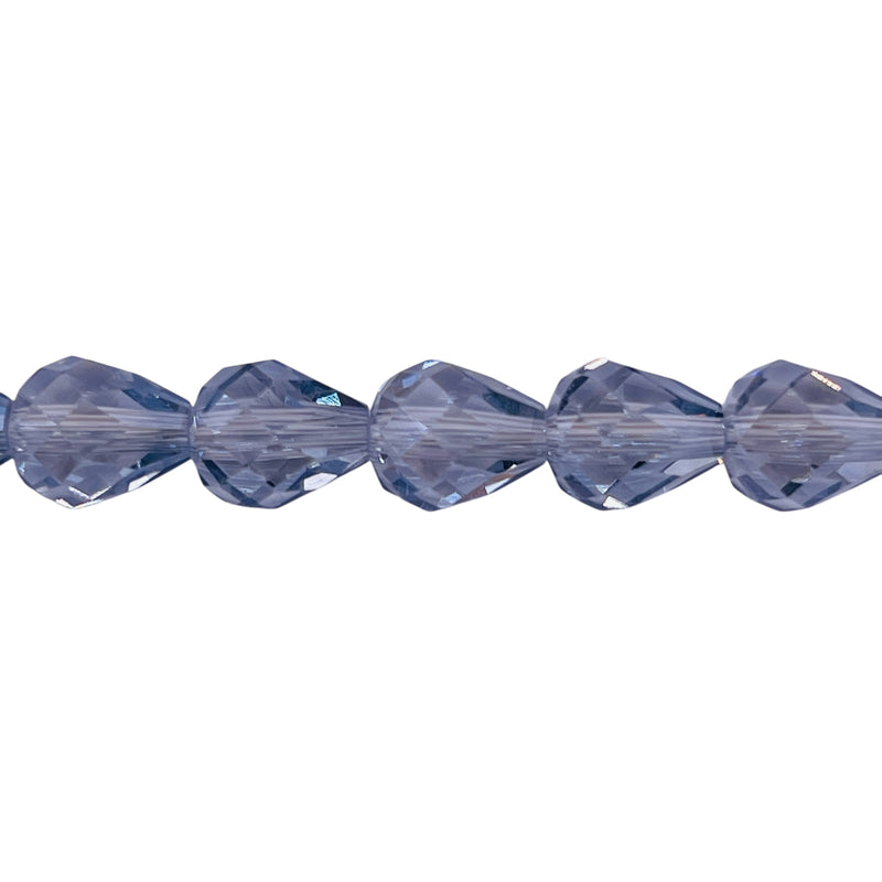 9x8mm Teardrop Glass Crystal Gray Blue