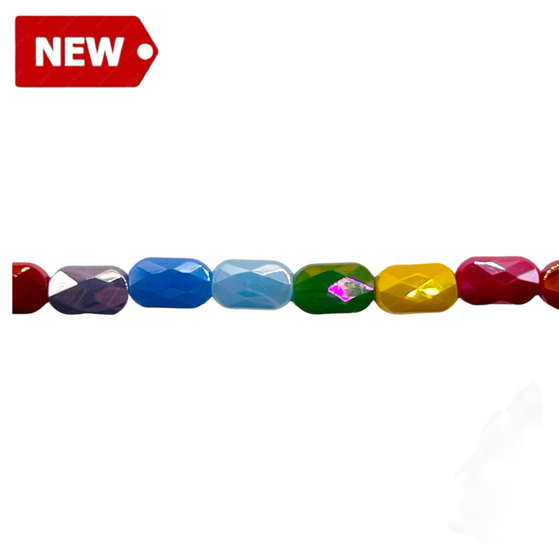 7x4mm Flat Rectangle Glass Crystal Rainbow