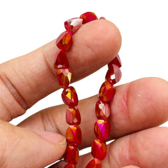 7x6mm Triangle Glass Crystal Ruby Jade GA