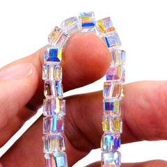 6mm Cube Glass Crystal Super AB