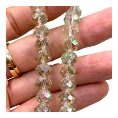 10mm Thunder Polish Glass Crystal Roundel Cut Magic Gold