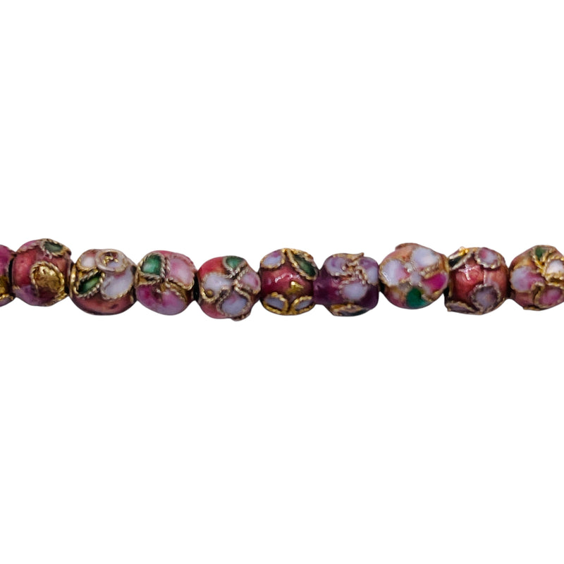 6mm Round Cloisonne Pink