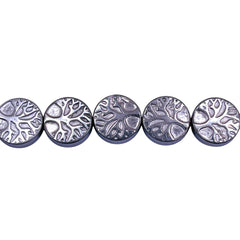 10mm Coin Hematite Rhodium