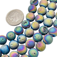 8mm Druzy Round Magic Rainbow