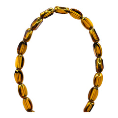 6x3mm Oval Glass Crystal Gold Edge Topaz