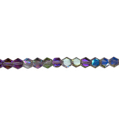 4mm Hexagon Glass Crystal Magic Purple