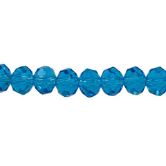 8mm Thunder Polish Glass Crystal Roundel Cut Med. Aquamarine