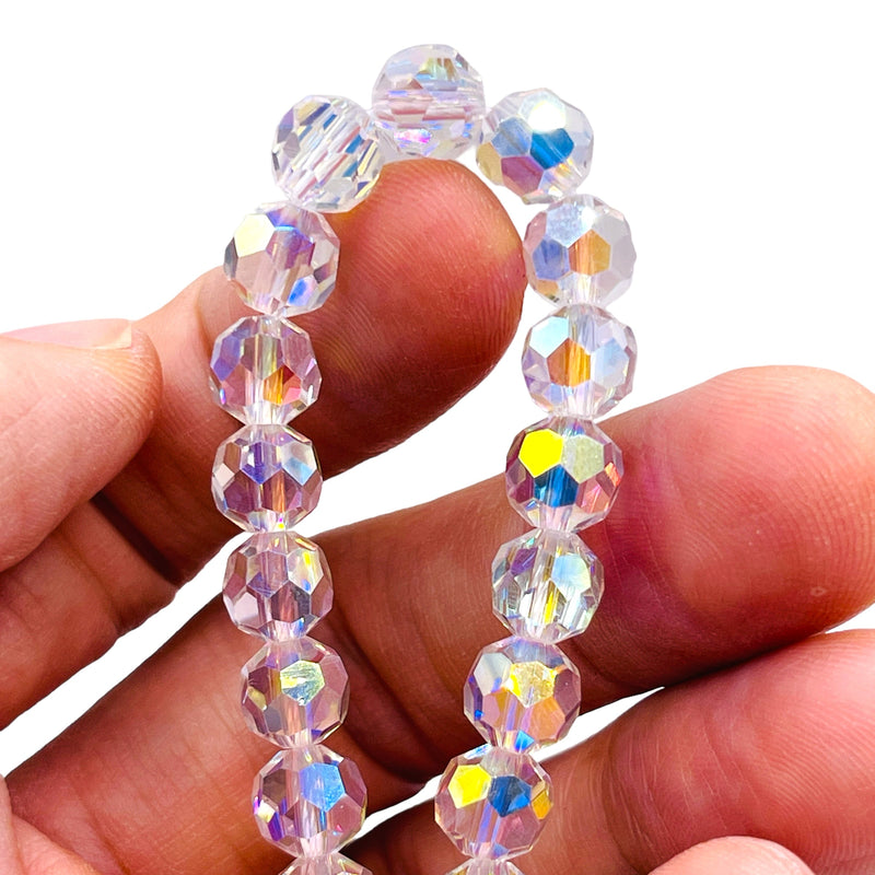 8mm Round Cut Glass Crystal Super AB