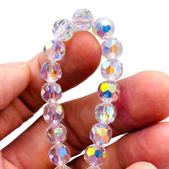 8mm Round Cut Glass Crystal Super AB