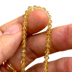 4mm Thunder Polish Glass Crystal Bicone Lime