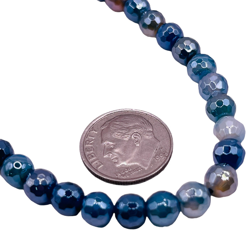 8mm Round Cut Agate Sapphire Shine