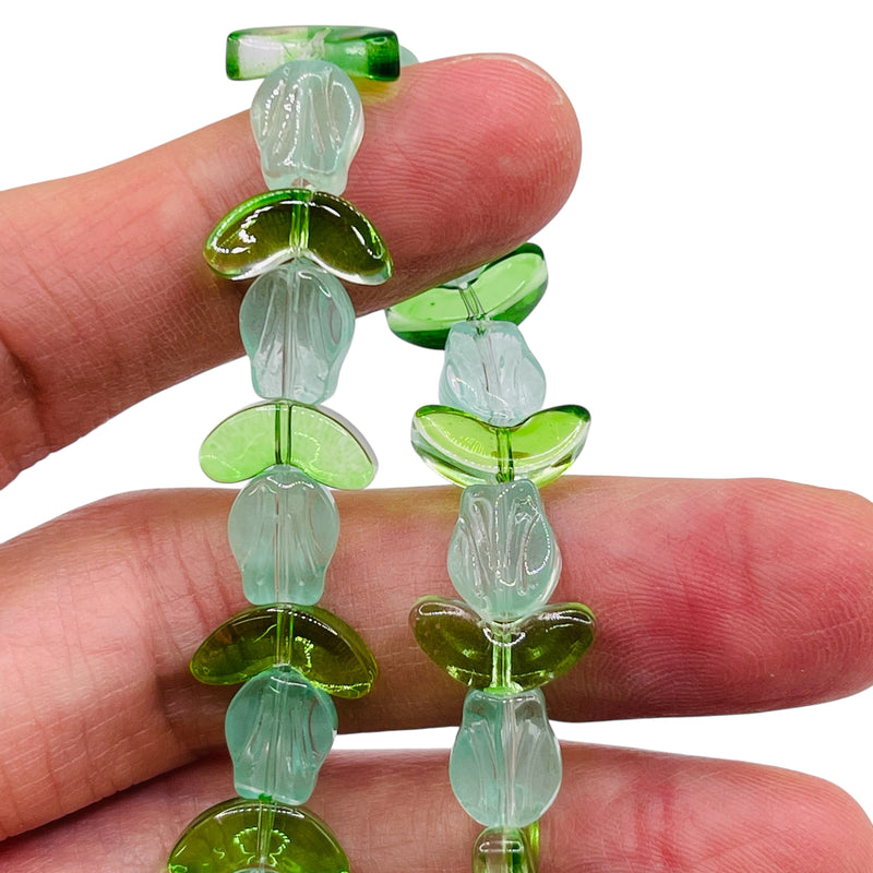 16x14mm Rose Glass Green