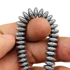 8mm Round Disc Hematite Rhodium