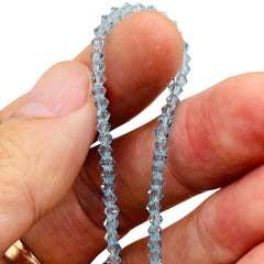 3mm Thunder Polish Glass Crystal Bicone Lt. Aquamarine