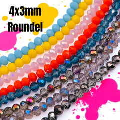 4x3mm Roundel Cut Glass Crystal Package Deal