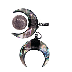 35mm Crescent Abalone Wrapped Pendant