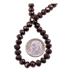 6mm Thunder Polish Glass Crystal Roundel Cut Dark Copper