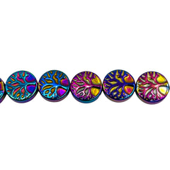 10mm Coin Hematite Rainbow