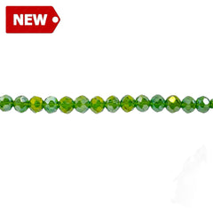 4mm Thunder Polish Glass Crystal Roundel Cut Chrysolite Super AB