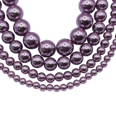 6mm Round Thunder Polish Glass Pearl Viola