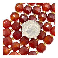 8mm Cube Red Agate