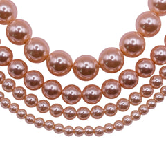 8mm Round Thunder Polish Glass Pearl Peach