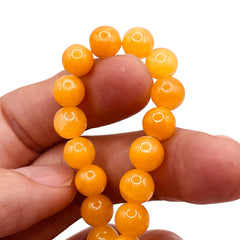 Dyed Jade Round Orange Gold