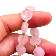 12mm Heart Cut Rose Quartz