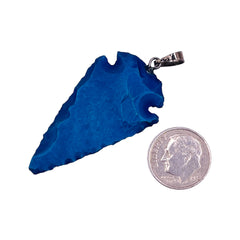 45mm Handcrafted Obsidian Arrow Pendant Blue