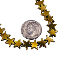9mm Star Hematite Gold