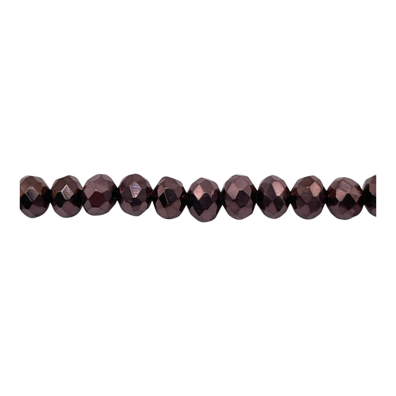6mm Thunder Polish Glass Crystal Roundel Cut Dark Copper