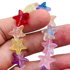 15mm Starfish Lampwork Glass Rainbow