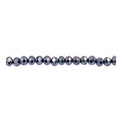 4mm Thunder Polish Glass Crystal Roundel Cut White Gold
