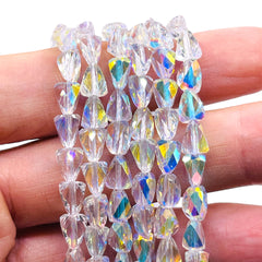 7x6mm Triangle Glass Crystal Super AB