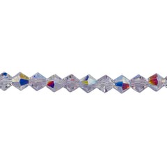 6mm Thunder Polish Glass Crystal Bicone Clear Super AB