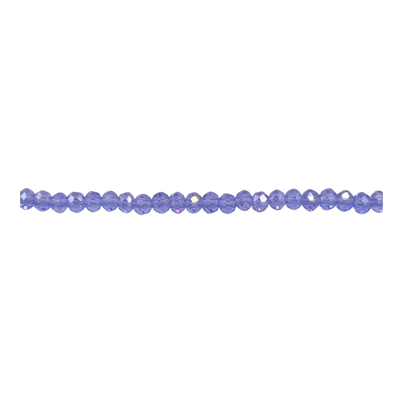 3mm Thunder Polish Glass Crystal Roundel Cut Lt. Purple AB