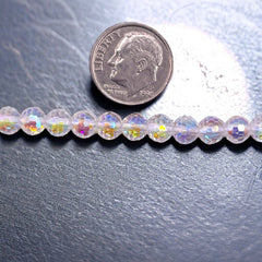 6mm Disco Cut Glass Crystal Super AB