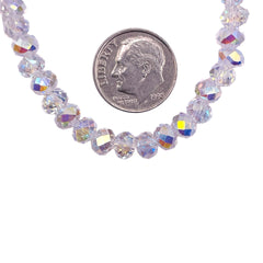 6mm Thunder Polish Glass Crystal Roundel Cut Super AB