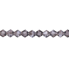 6mm Thunder Polish Glass Crystal Bicone Silver Gray