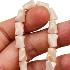 10x8mm Twisted Bow Tie Glass Crystal Beige Jade AB