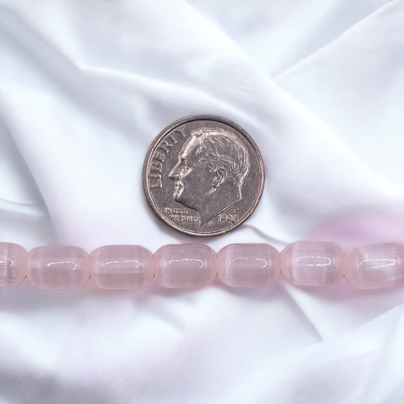 9x6mm Cylinder Super Cat Eye (Gypsum) Pink