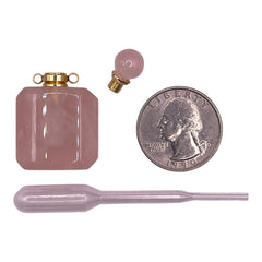 35x23mm Perfume Holder Rose Quartz Pendant