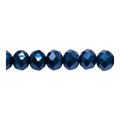 10mm Thunder Polish Glass Crystal Roundel Cut Gunmetal
