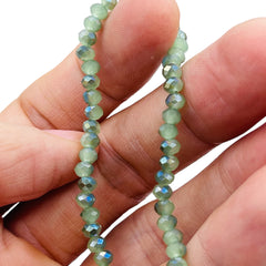 4mm Thunder Polish Glass Crystal Roundel Cut Fern GL