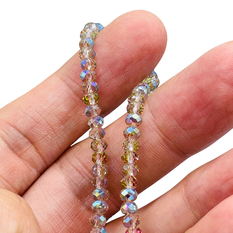4mm Thunder Polish Glass Crystal Roundel Green Blossom SW quality
