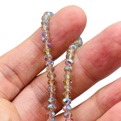 4mm Thunder Polish Glass Crystal Roundel Green Blossom SW quality