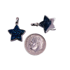 16mm Star Druzy Pendant Blue Light