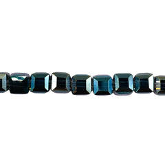 6mm Cube Glass Crystal Green Light